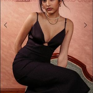 Finders Keepers Bette Midi Dress in Black